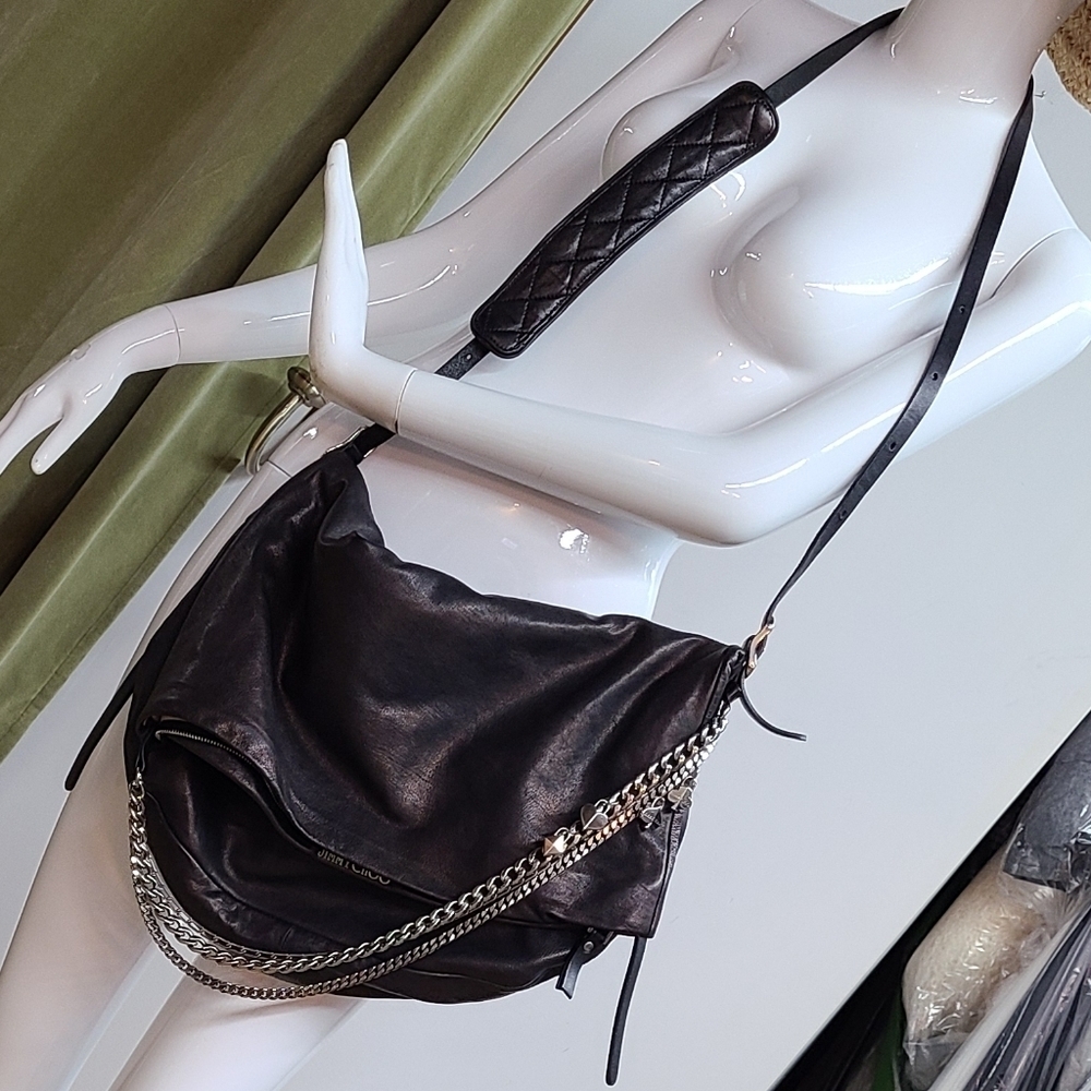 ✨️ Jimmy Choo Leather Biker Chain Bag